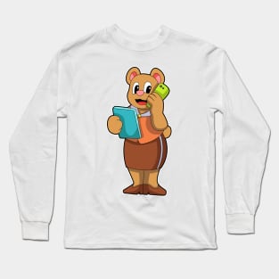 Bear as Secretary at Call with Phone Long Sleeve T-Shirt